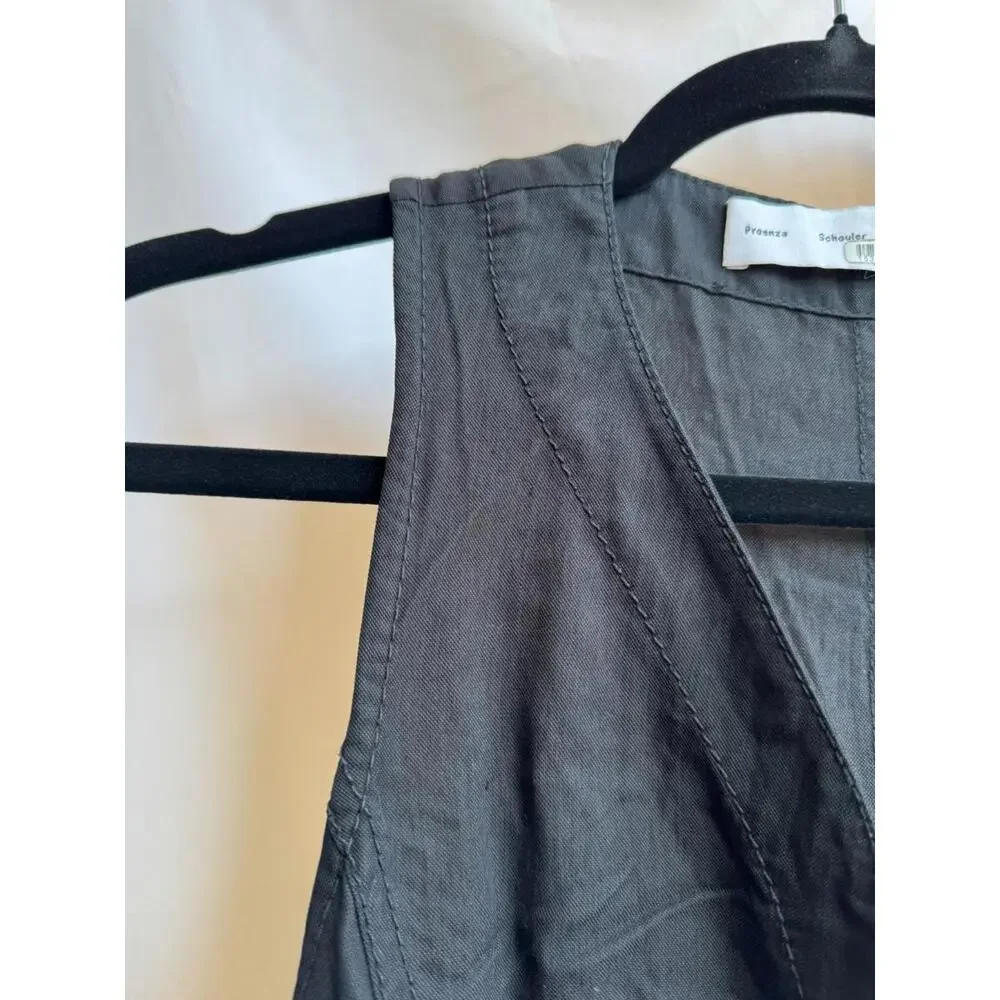 Proenza Schouler White Label Rumbled Button Front Dress Black Size 2 (READ) - Picture 10 of 15